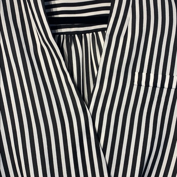 White and Black Stripe Blouse - Picture 3 of 4